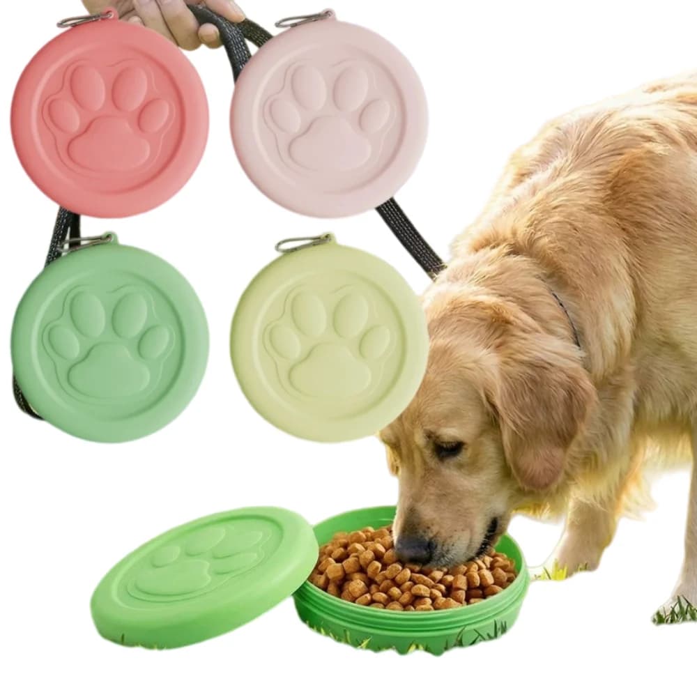 Portable Dog Food Container Plastic Outdoor Travel Dog Drinking Bowl with Hook Durable Pet Feeder Bowl Multi-purpose Pet Supply