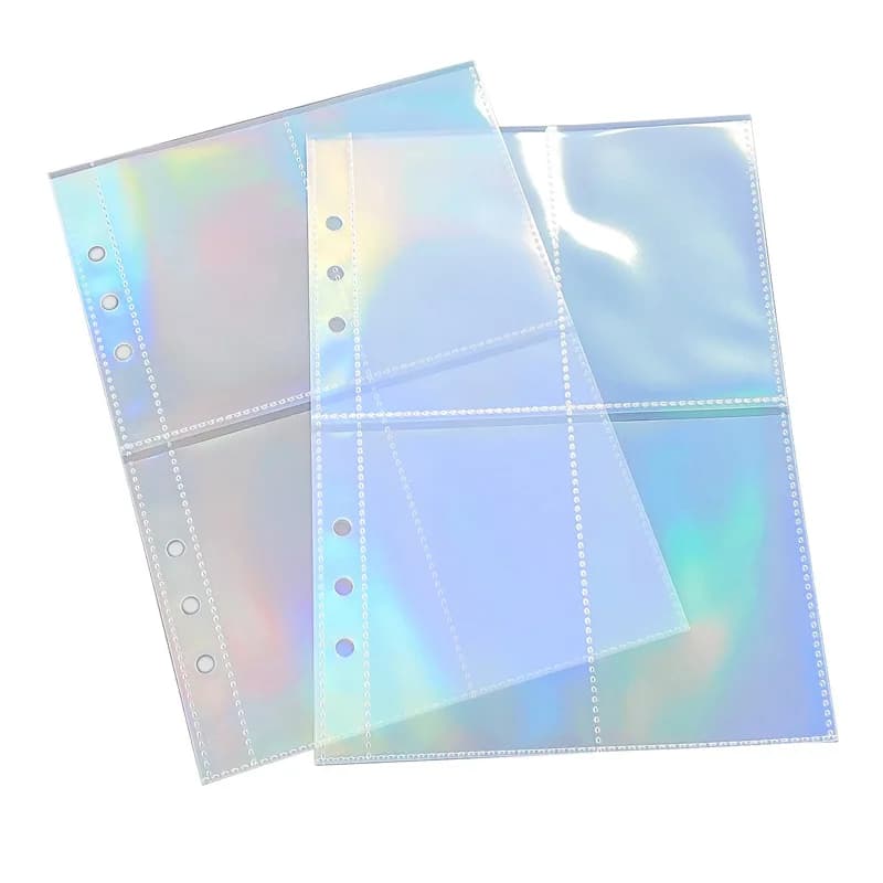 A5 Laser Star Transparent File Holder Notebook 6 Hole Loose Leaf DIY Goll card Album Binder Rings PVC Storage Binding Folder