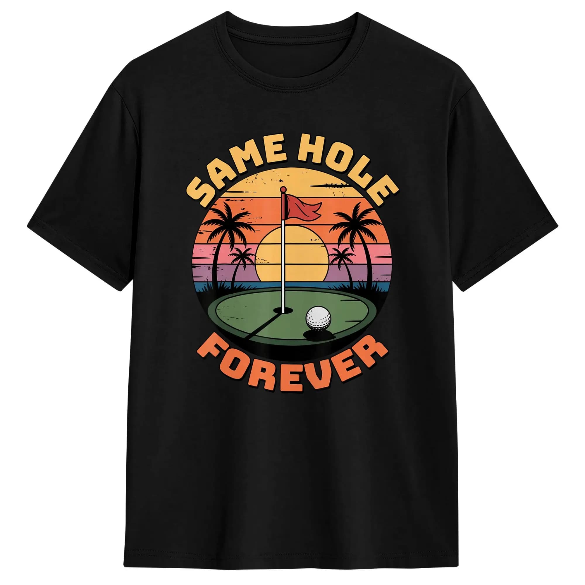 T-shirt da uomo divertente per addio al single o matrimonio, con stampa 'Same Hole Forever Golf', 100% cotone, a manica corta