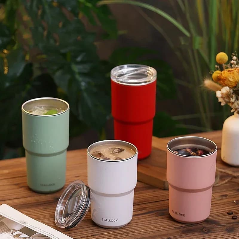 Tazza termica in acciaio inossidabile 304 tazza da caffè portatile per acqua di grande capacità transfrontaliera tazza a doppio strato