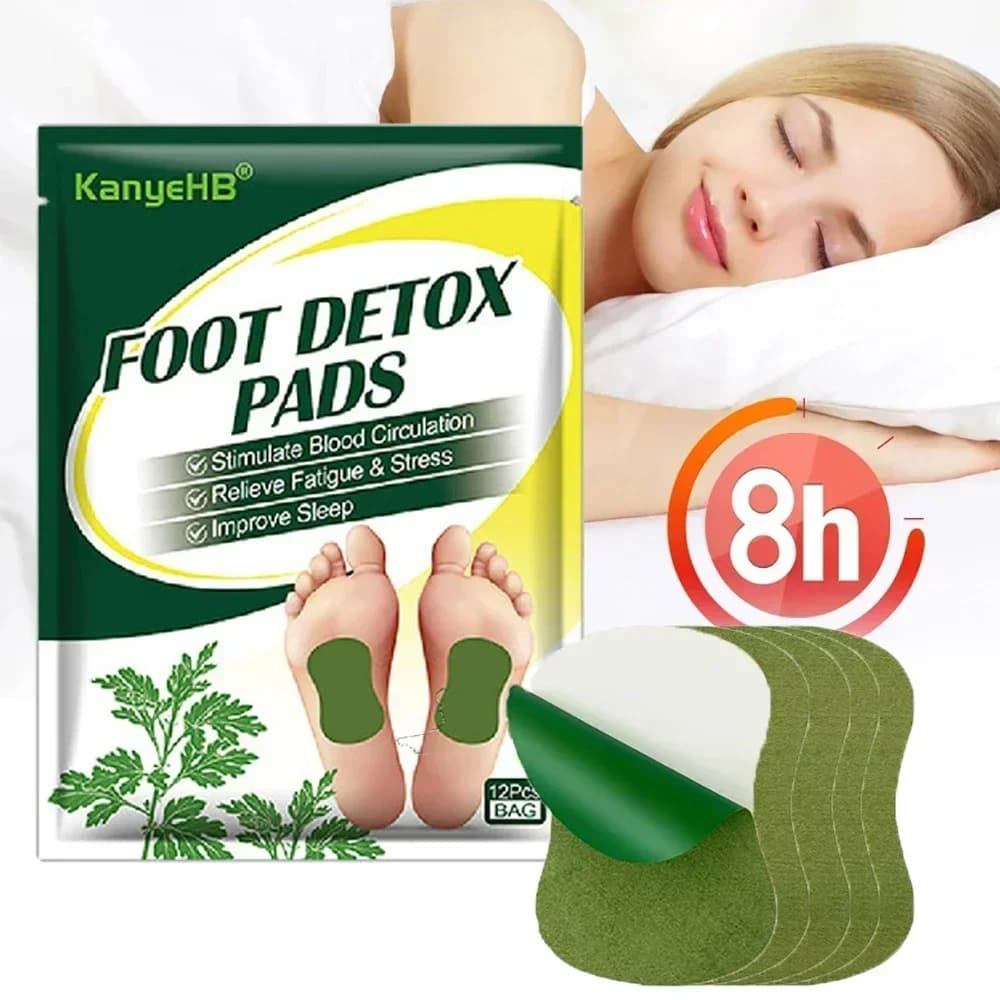 Natural Grass Base Assenzio Artemisia Argyi Detox Foot Care Patche Pad 12 pcs Weight Loss Relieve Stress Relaxation Deep Cleaning