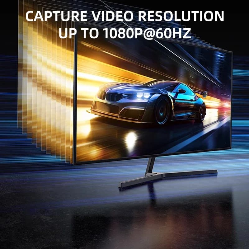 Nuova Scheda di Acquisizione Video USB HDMI, Risoluzione 1080P 60Hz, Colorspace YUY2, Audio 3.5mm, Alloggiamento in Alluminio, Attrezzatura per Gaming