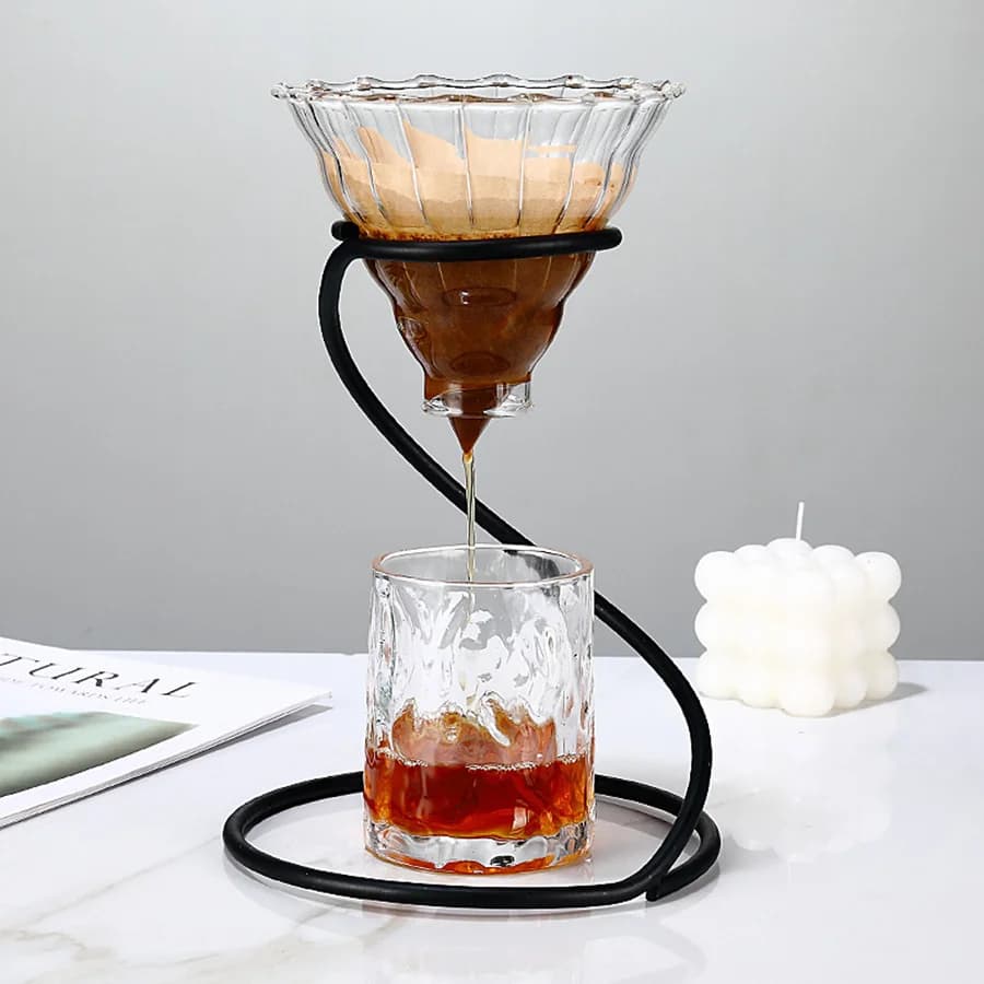 1pc Practical Convenient Pour Over Coffee Rack Snake Shape Coffee Dripper Stand Durable Iron Filter Cup Rack Multi-purpose Coffe