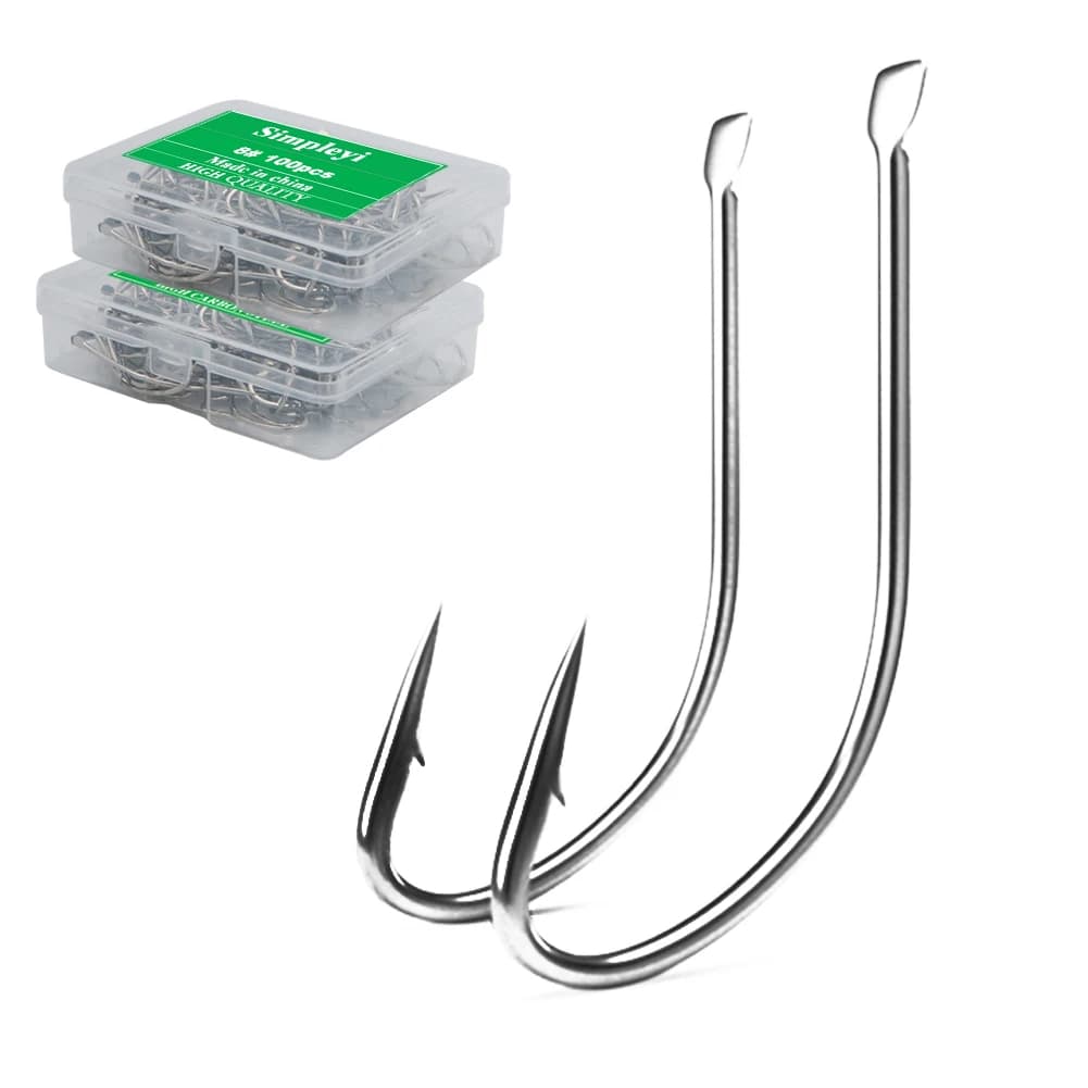 100 pcs/box 1-14 # high-carbon steel love fishing rod black flat carp fishing hooks set accessories tool fish equipment