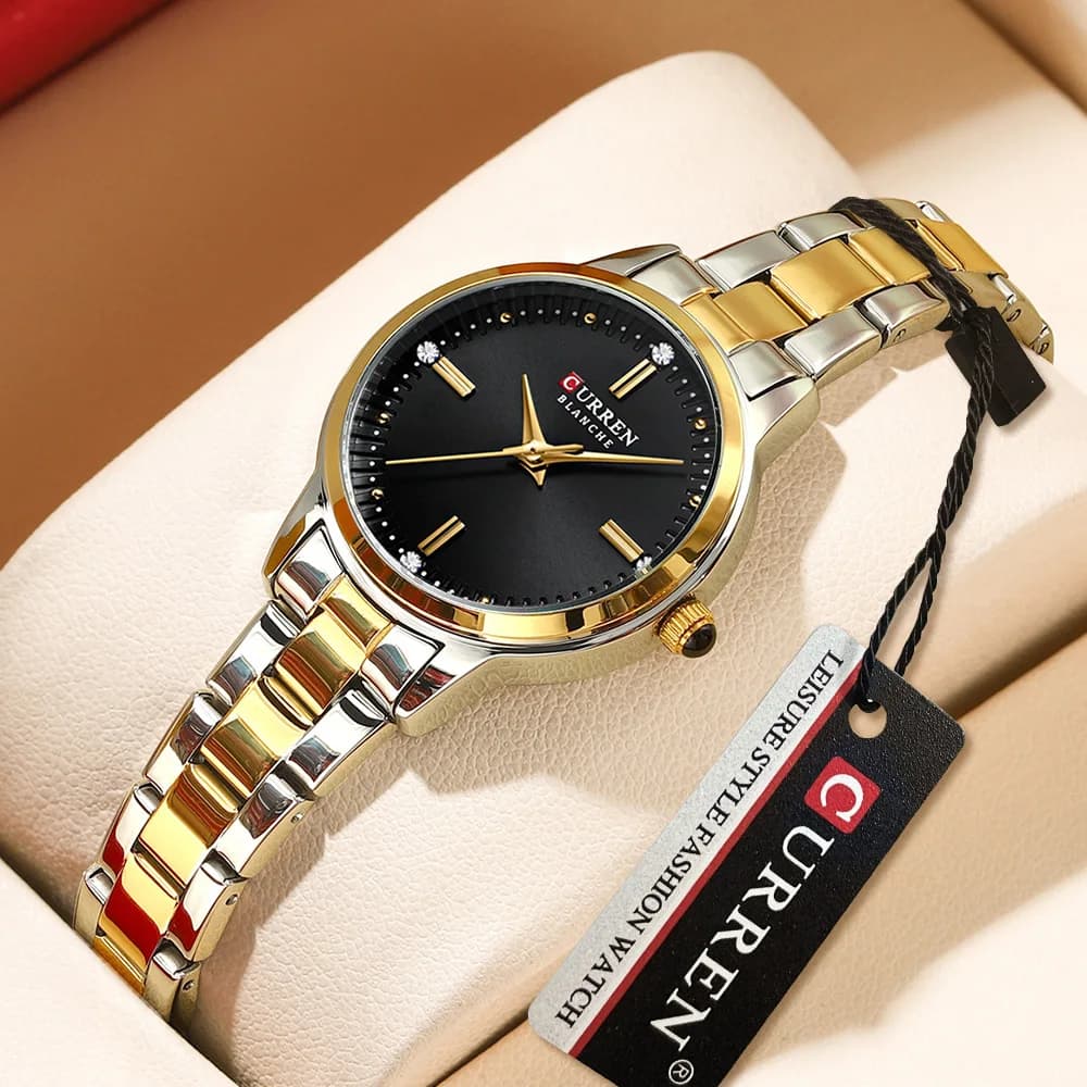 CURREN Ladies' original quartz watch Fashionable stylish women's watches Women's waterproof stainless steel wristwatch