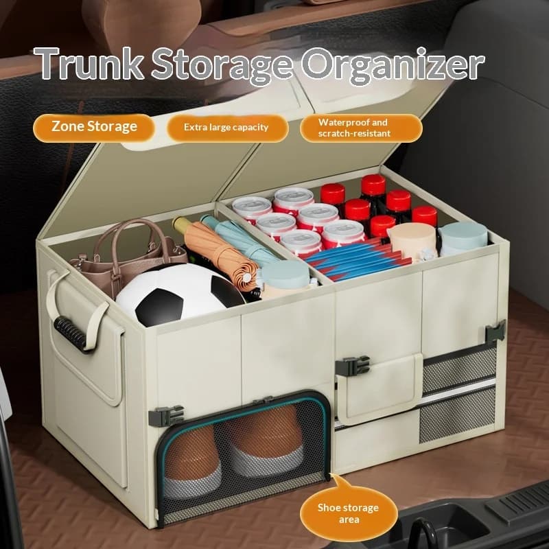 Car trunk storage box Large capacity back box storage bag Car folding finishing box
