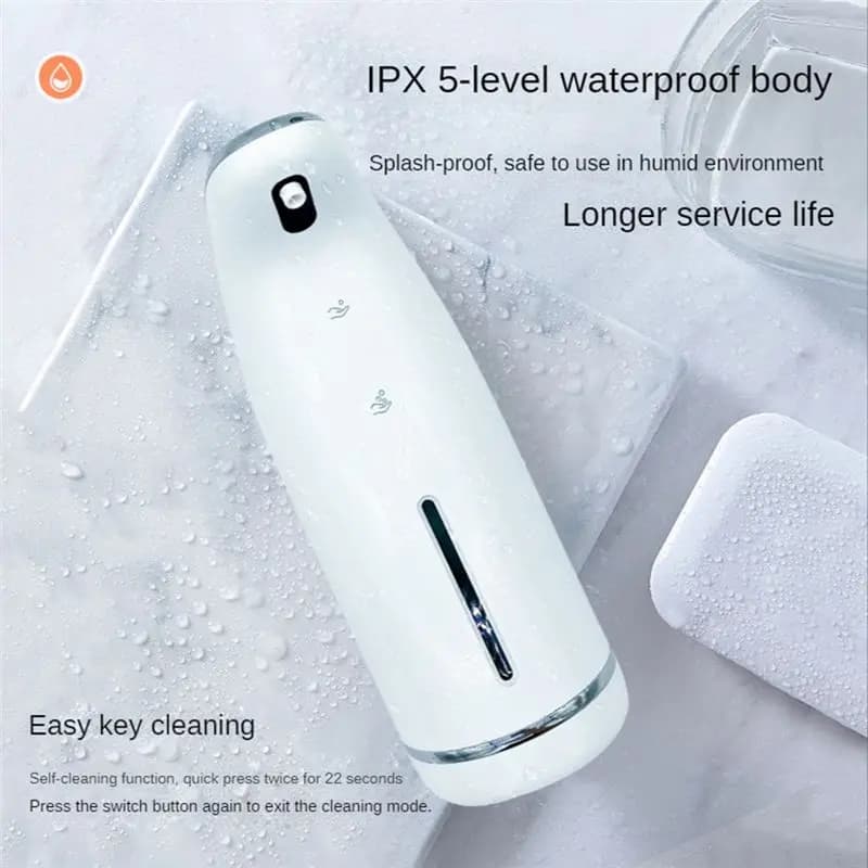 [AA49] Dispenser Automatico di Sapone a Schiuma per Bagno, Macchina Intelligente per Lavaggio Mani con Sensore di Distanza e Pulizia Automatica