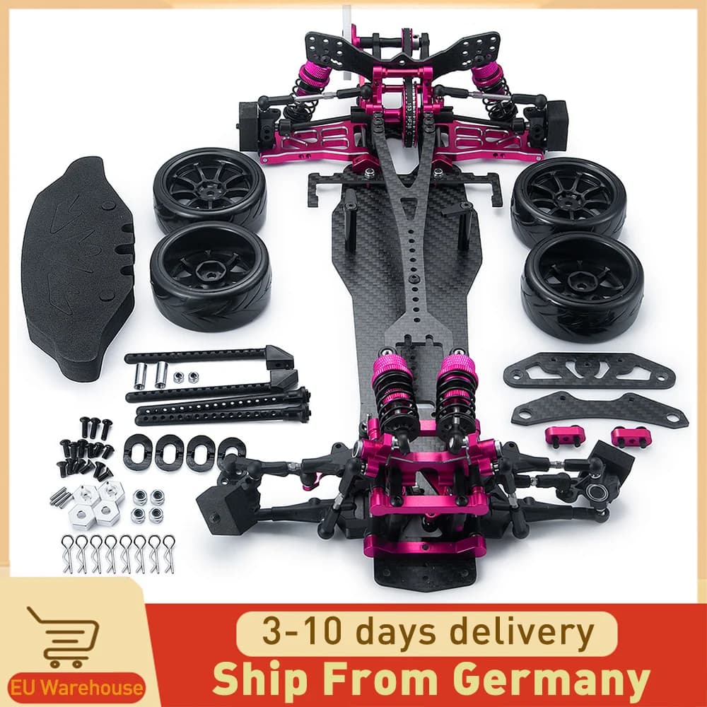 AXSPEED Lega e Fibra di Carbonio Sakura D5S Telaio Kit Rimozione Cinghia di Trasmissione Ponte Superiore Altezza Regolabile per 1/10 RWD Drift Car