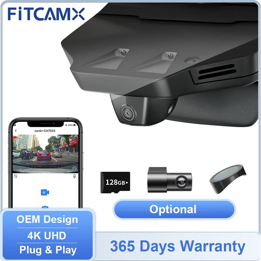 Dashcam DVR for cars 4K UHD FITCAMX for Jaguar XF 2012-2023 / XE 2016-2024 / F-Pace 2017-2026 / I-Pace 2019-2023, optional rear camera