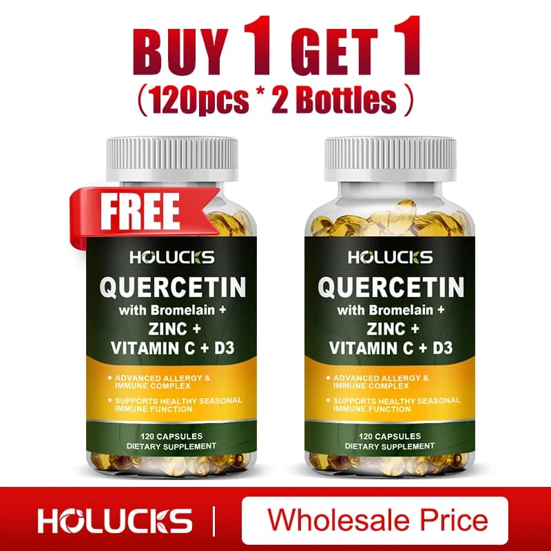Zinc Quercetin 500mg with Vitamin D and C, Antioxidant Supplement for Immunite System, High Power Supplement for Men and Women