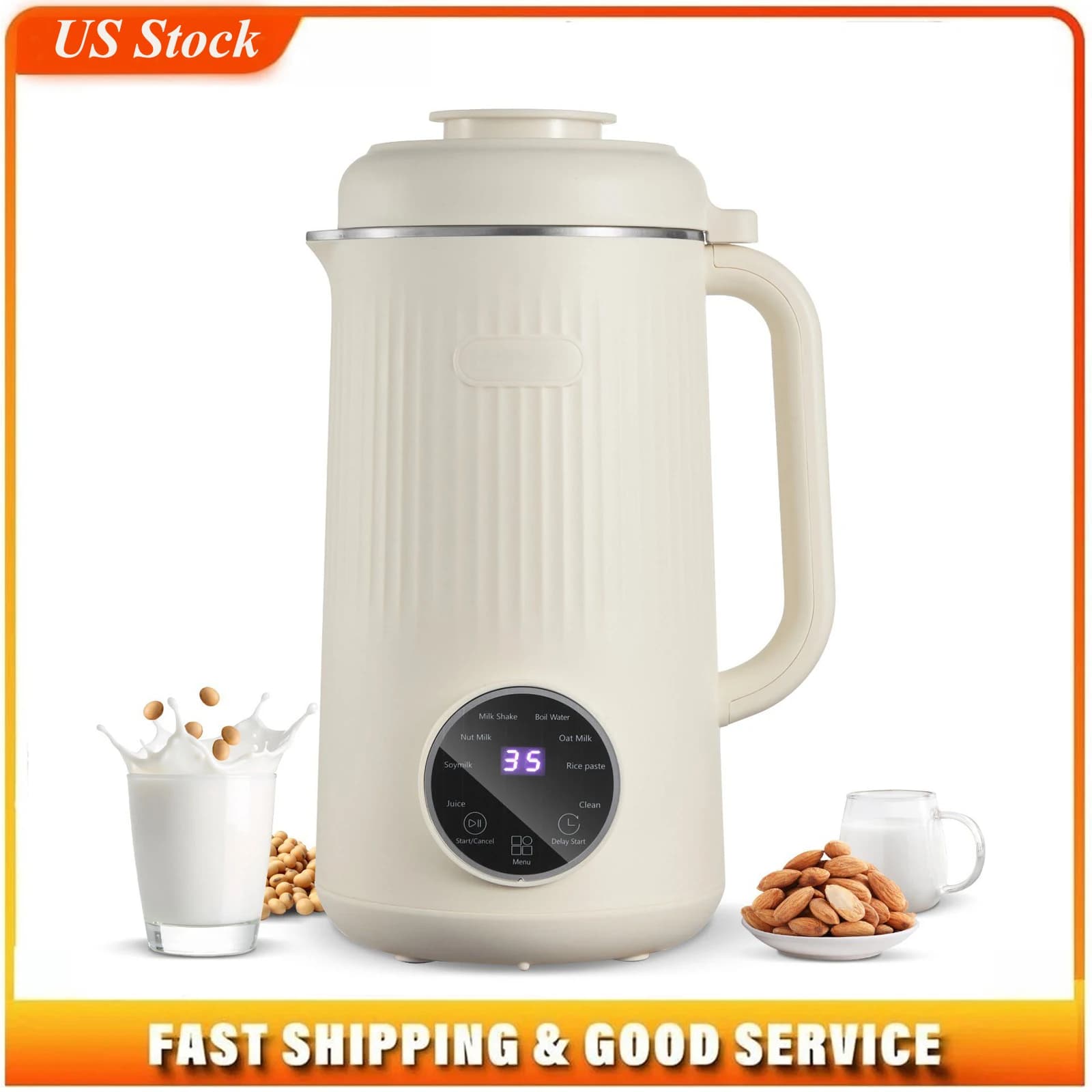 Vegetal Milk Machine 8 in 1, 1200ml, Automatic for Latte di Mandorla, Avena, Frullati e Bevande Non Lattiero-Casearie