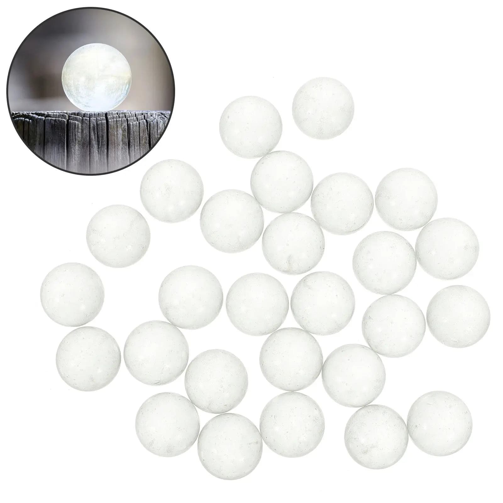 180 Pezzi Biglie di Vetro Trasparente 16mm, Cristallini, per Decorazione Vasi, Acquari, Fai da Te, Perline Artigianali, Sfere di Vetro Lisce e Rotonde