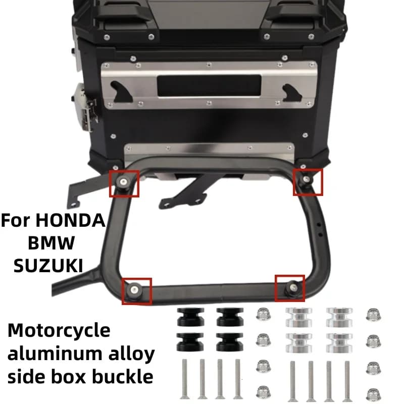 Per HONDA SUZUKI BMW Moto: Accessori in Alluminio per Bauletto Posteriore, Cuscinetti, Distanziali e Fibbie