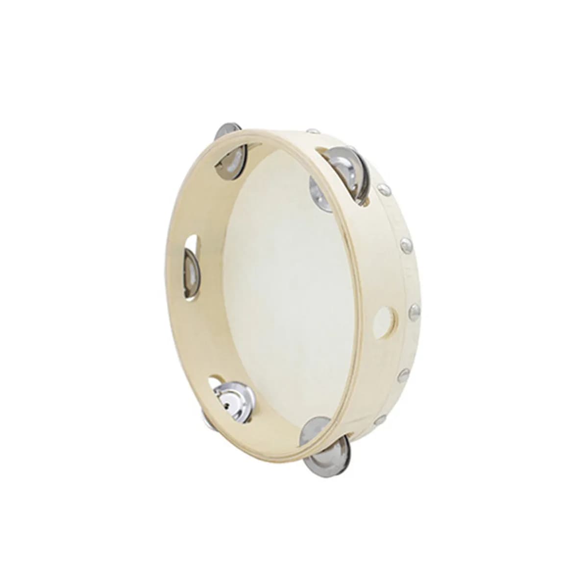 Tamburello in Legno da 8 Pollici con Fila Singola di Sonagli Metallici, Strumento Musicale ad Alte Prestazioni per Pratica di Percussioni per Bambini