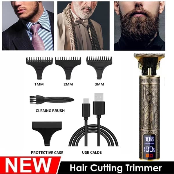 Professional LCD Haircuts, Men's Rulebar, Wireless Hair Cutting Machine, Barbiere Razor