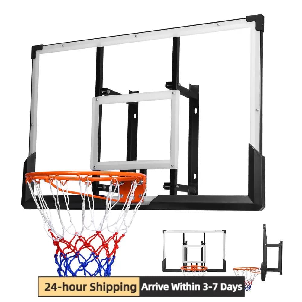 Canestro da basket da parete da 47 pollici con tabellone in PC per garage, uso interno ed esterno