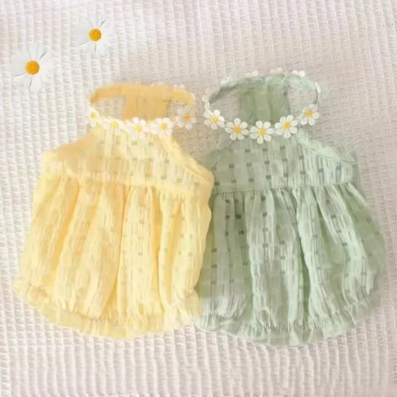 Kitten Summer Clothes Small Skirt Anti-shedding Cute Ins Golden Gradient Ragdoll British Shorthair Summer Camisole Skirt