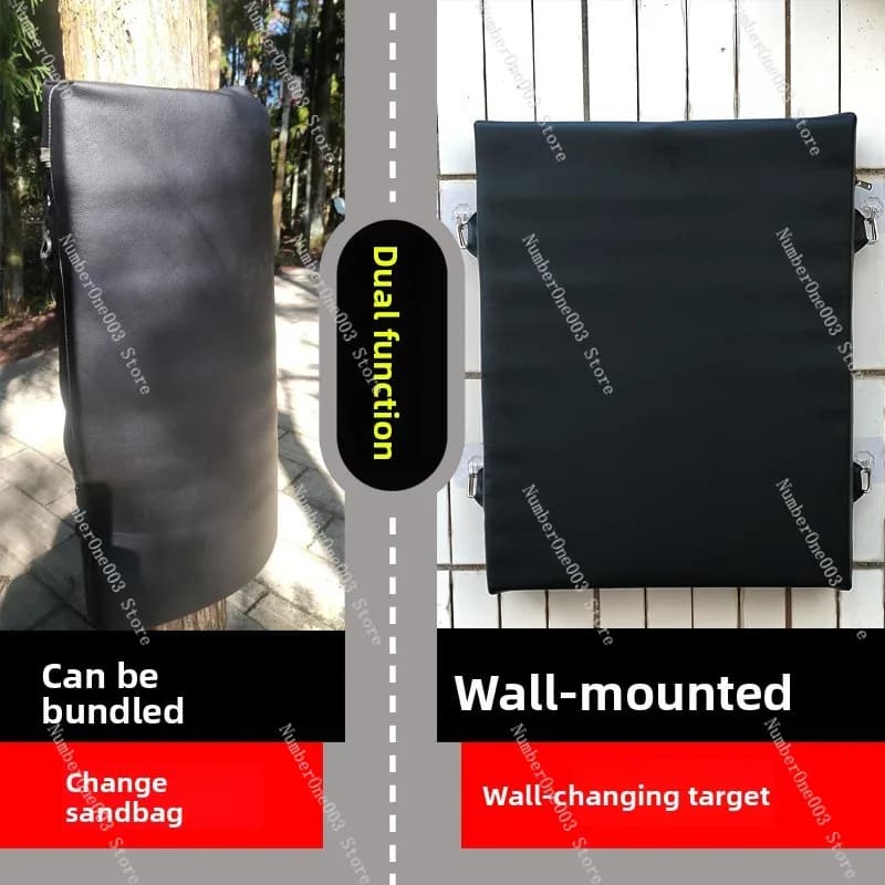 Synthetic leather boxing bag with external wall mounted on the shaft