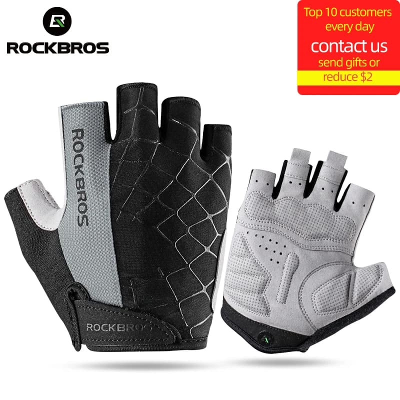 ROCKBROS Cycling Gloves for Bike Half fingers Mountain Bike Sports Gloves MTB Breathable Shockproof Man Woman Cycling Equipment