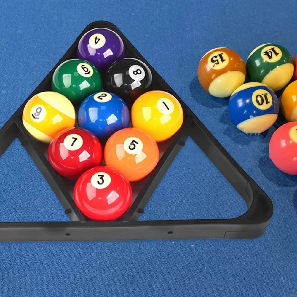 Porta Palline da Biliardo in Plastica, Supporto Triangolare Stabile, Accessorio per Tavolo da Biliardo, Organizzatore a Treppiede per Snooker