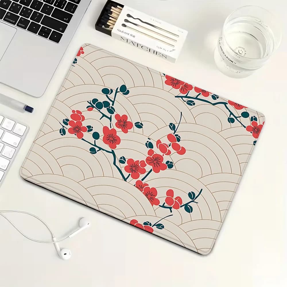 Tappetino per mouse piccolo con texture in stile nazionale Plum Blossom, tappetino per mouse da gioco in gomma, tappetino per tastiera meccanica, accessori per giochi per PC, tappetino da scrivania