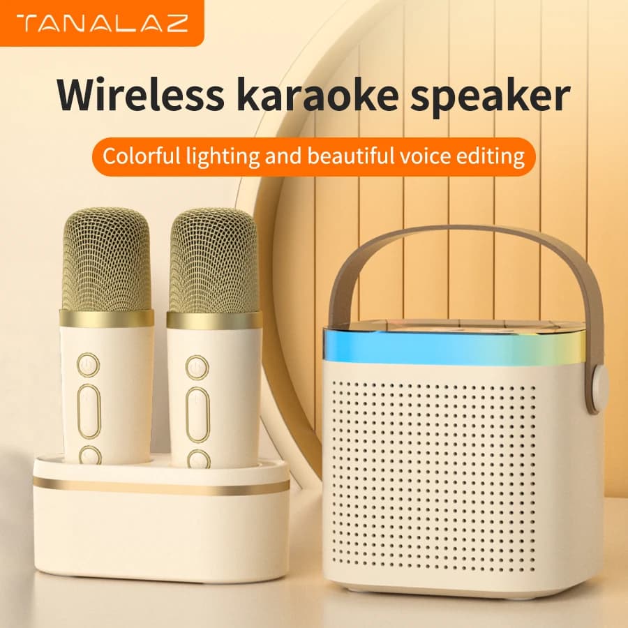 TANALAZ K72 Macchina per karaoke portatile Altoparlante Bluetooth con sistema PA Scheda TF Supporto USB AUX per regali per bambini adulti