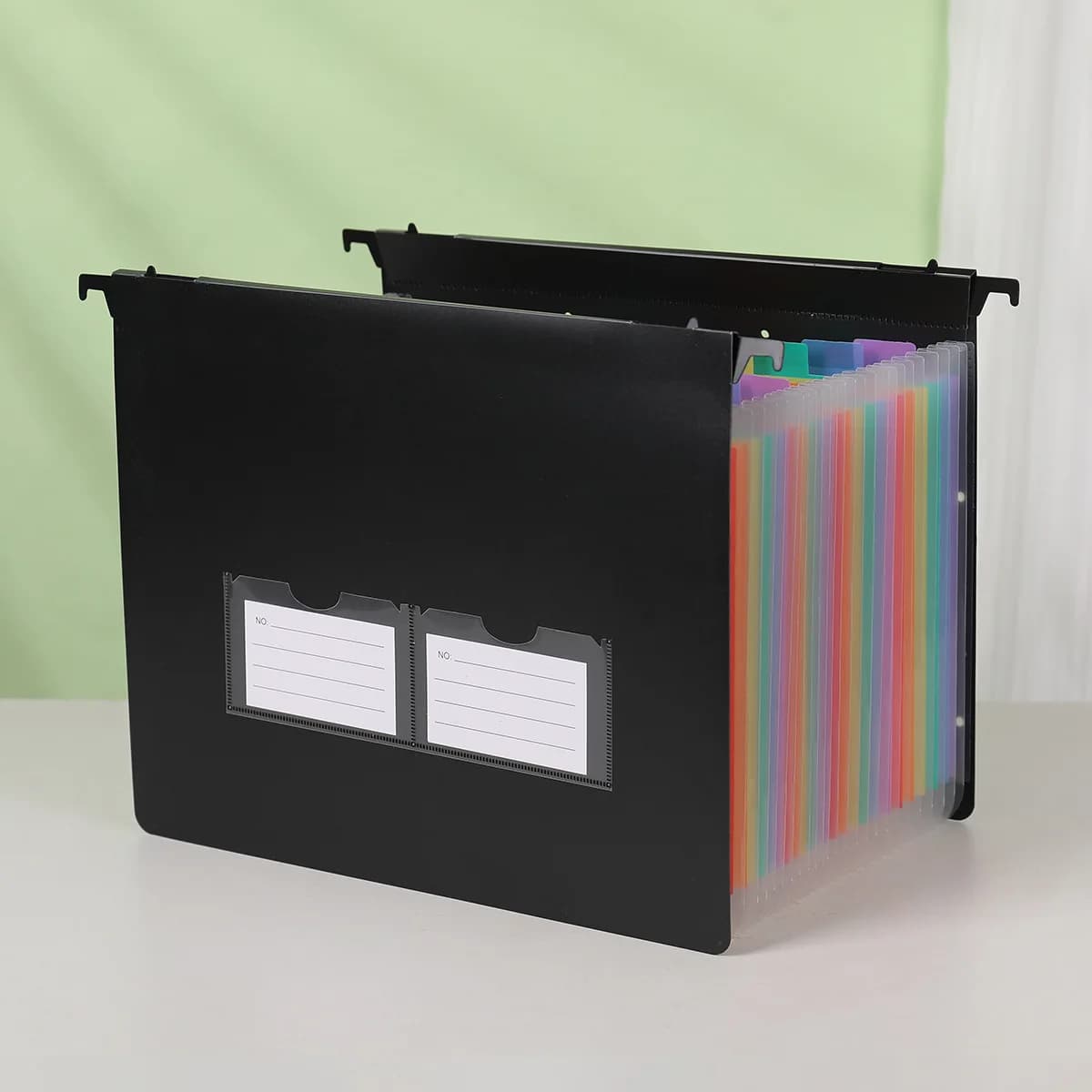 Hanging Accordion File Folder 7/13/25 Pockets Expanding Document Organizer Elastic Cord Closure Multi‑Layer Paper Storage Bag