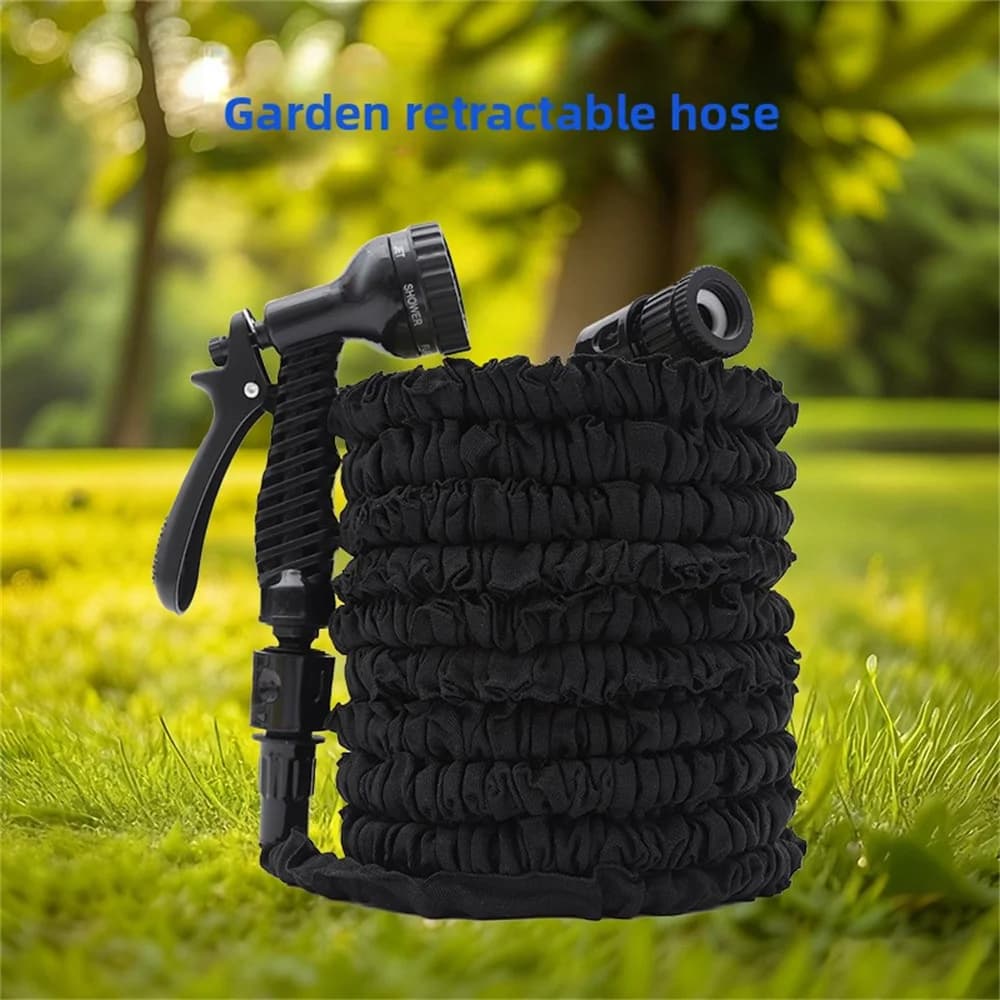 Nuovo set di tubi per irrigazione ad alta pressione da 25FT, 125FT, 175FT con pistola ad acqua, per giardinaggio, lavaggio auto e uso domestico, con tubo telescopico.