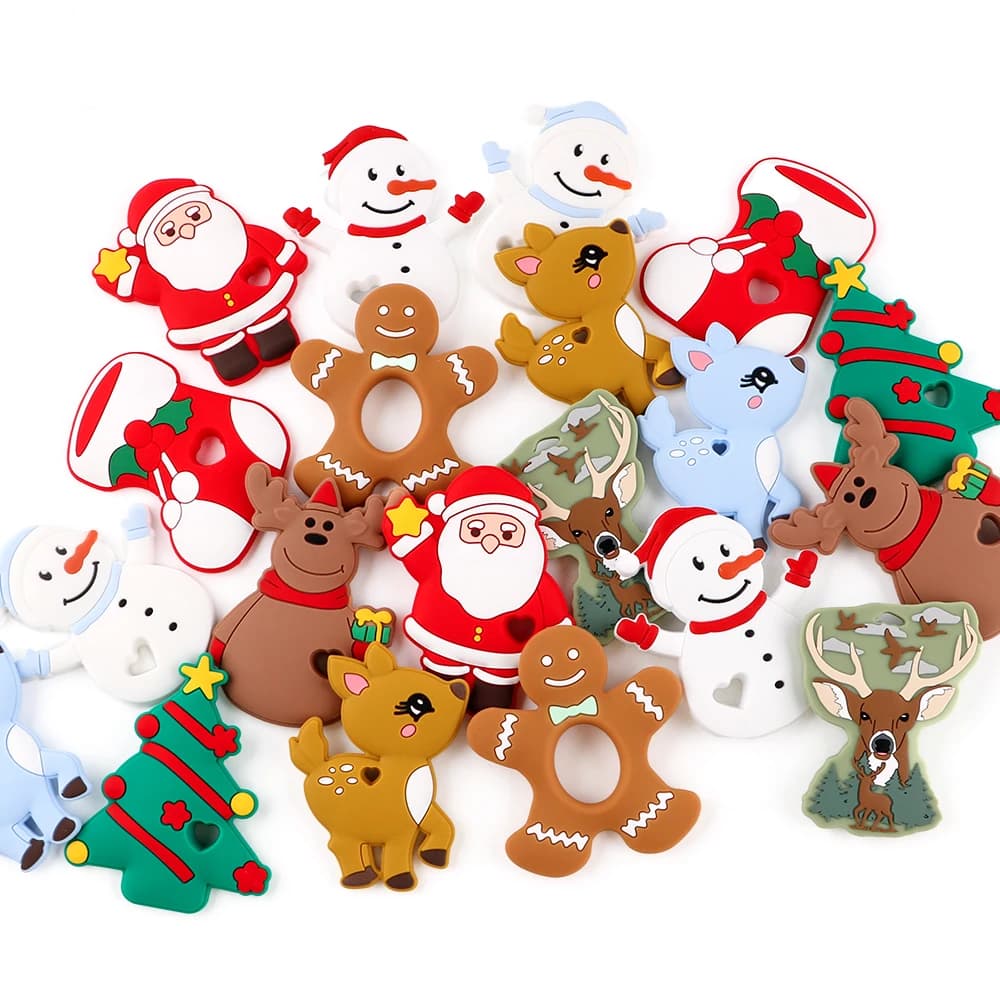 1 pz ciondolo in silicone animale stile natalizio cartone animato per ciondolo collana gioielli fai da te ecc. Accessori fatti a mano