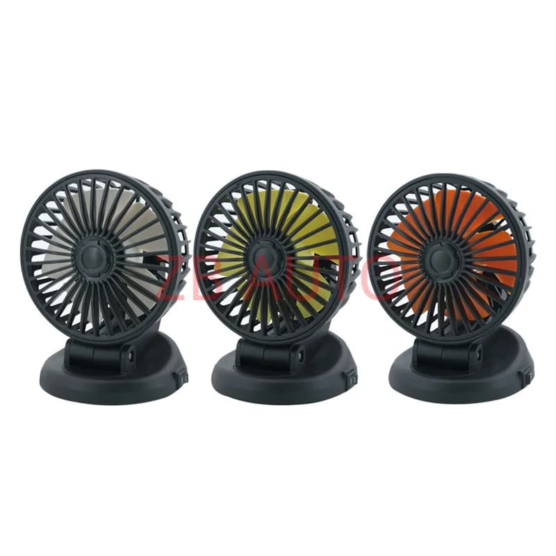Ventilatore per auto 24V, ventilatore universale a doppia testa 12V per camion, ventilatore elettrico per interni furgone, adattamento multi-tensione