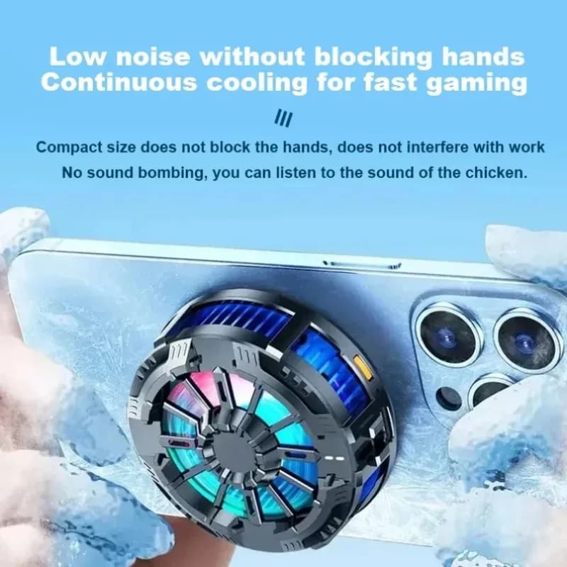 Mini Magnetic Phone Cooler Wireless Charger RGB Light LED Super Fast Cooling For iPhone 17 16 Pro Max Android Gaming Daily Use