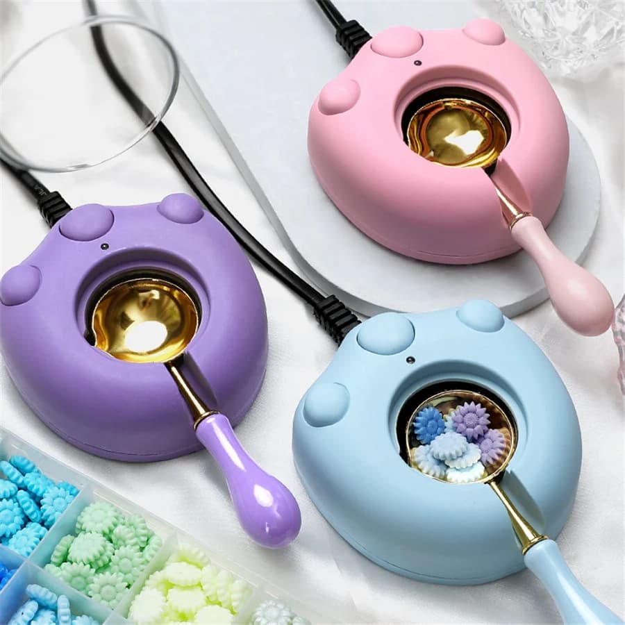 Kit scaldacera elettrico, 1 sigillo di cera elettrico fusione e 1 cucchiaio di sigillo di cera per timbro di sigillo di cera per la fusione di perline di sigillo di cera