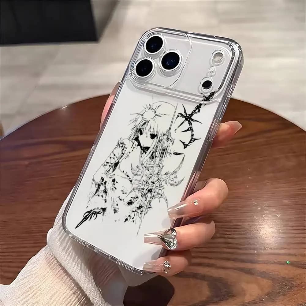 Cool Black Gothic Cross Phone Case For iPhone 17 16 15 14 13 12 11 Mini Pro Max Plus Transparent Cover