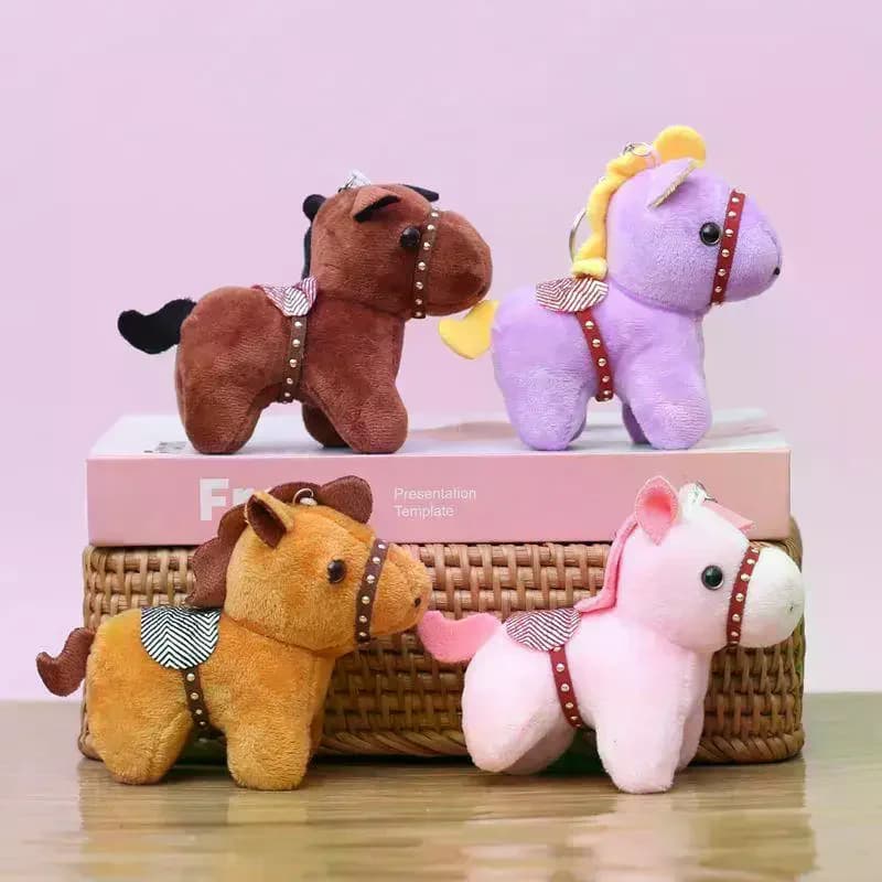 1 decorazione da appendere in peluche con cavalli ​ ​ Portachiavi con cavallo di peluche Simpatico pony bambola zaino ornamenti ciondolo giocattolo per bambini