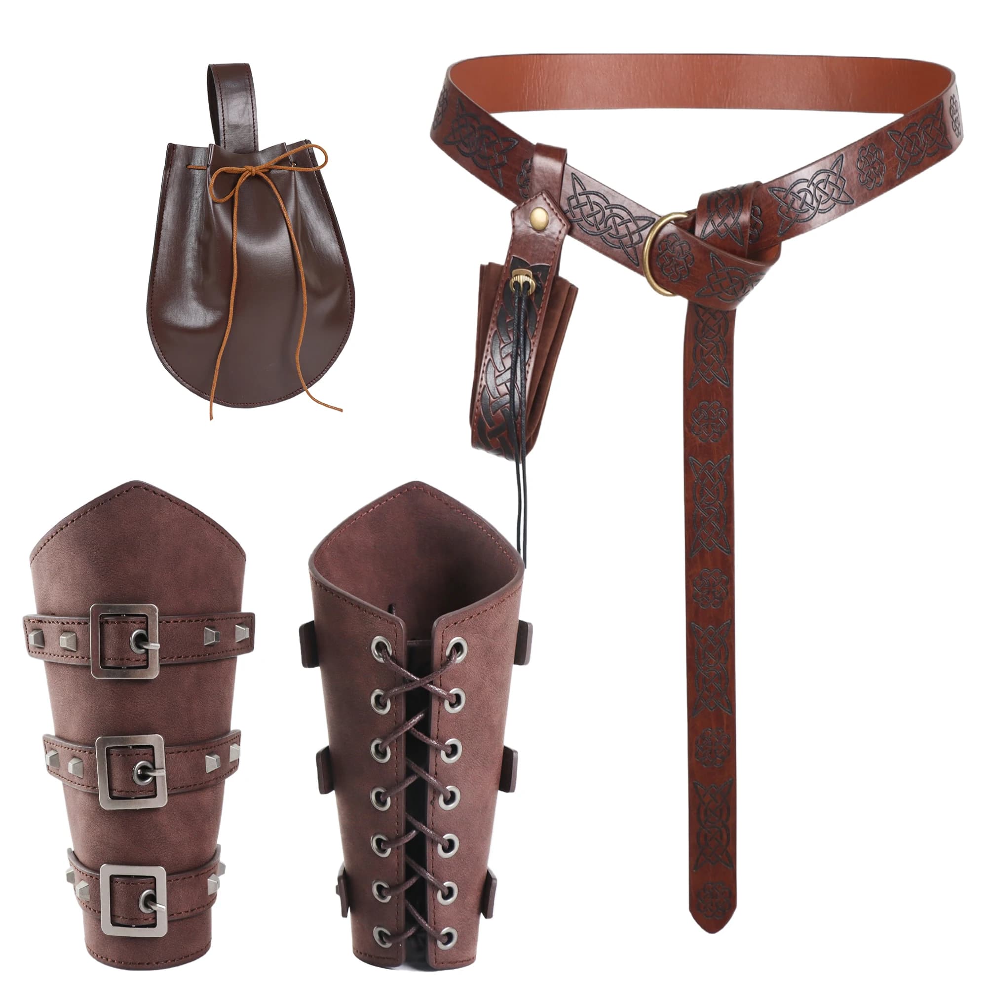 Accessori per cinture in pelle PU da cavaliere medievale da uomo con marsupio da cintura Accessori per cosplay di moda universali per bambini Ragazzi Anime Cosplay