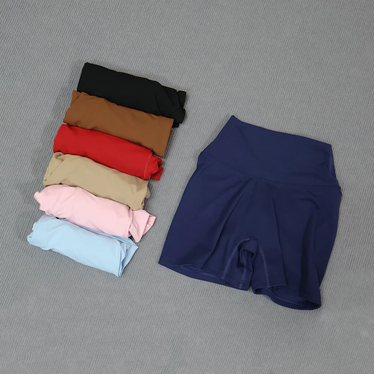 Ctenkevet Pantaloncini da fitness a vita alta ad asciugatura rapida da donna, tinta unita, morbidi, per allenamento, yoga, ciclismo, jogging