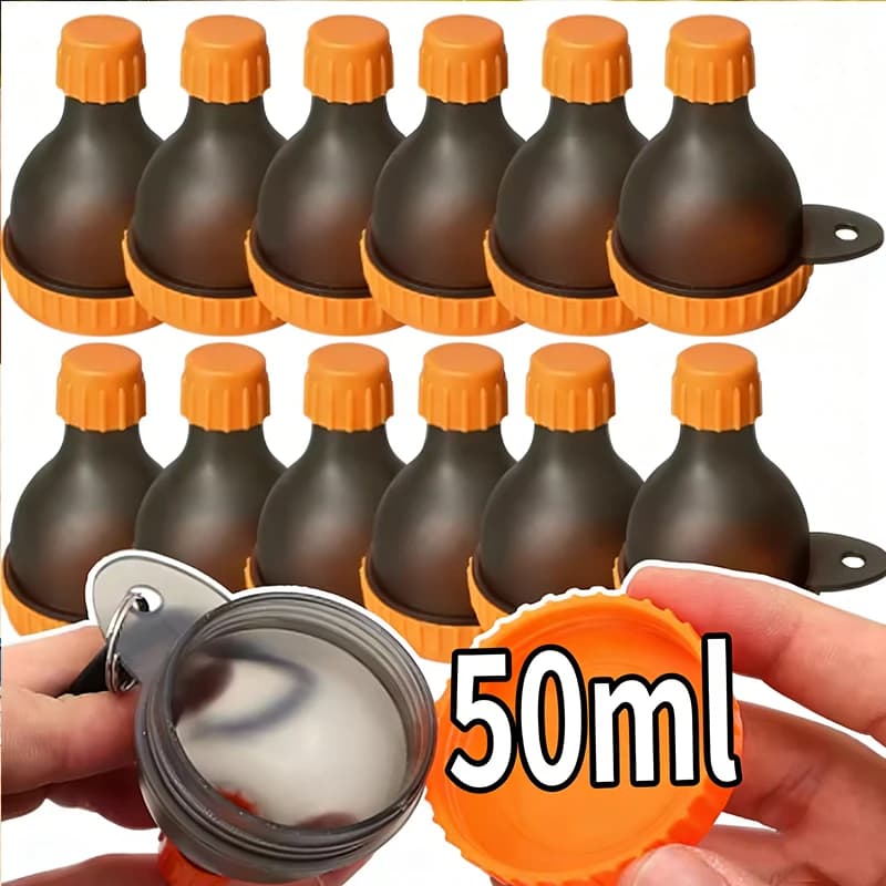 Bottiglia per proteine in polvere da 15G 50Ml con moschettone, contenitore a prova di perdite, tappo portachiavi per sport all'aria aperta, fitness, viaggi, 1/2 pezzi