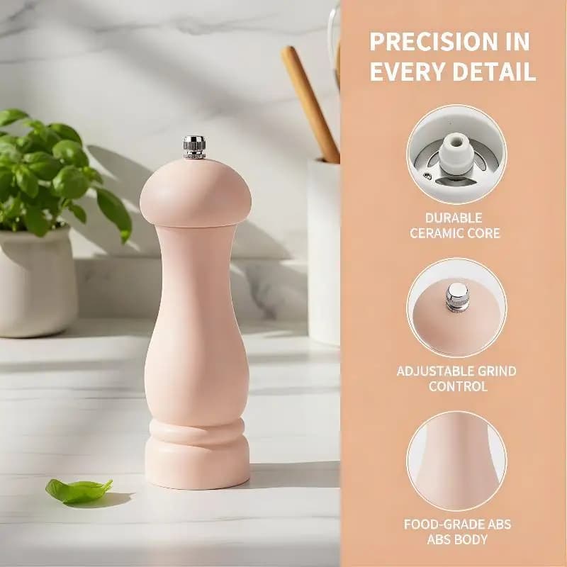 Set Macinapepe e Macinasale con Meccanismo in Ceramica, Regolazione della Macinatura, Accessori da Cucina