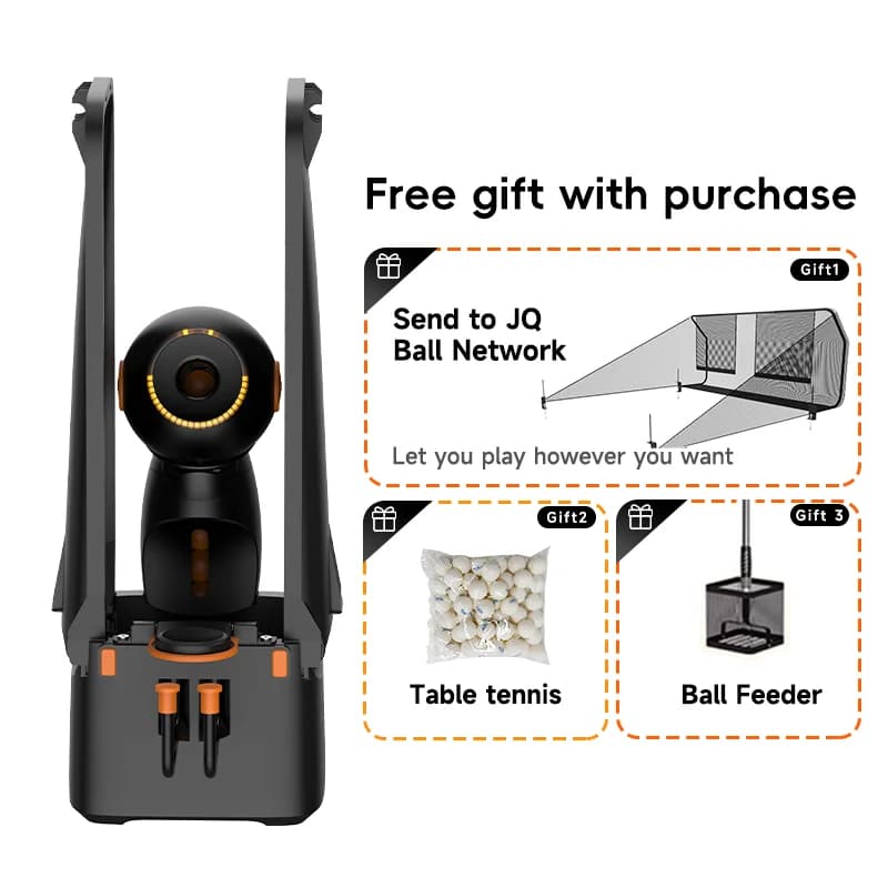 Table Tennis Robot with Ball Recycling Facility, Built-in Preset Training Drills, App/Remote Control