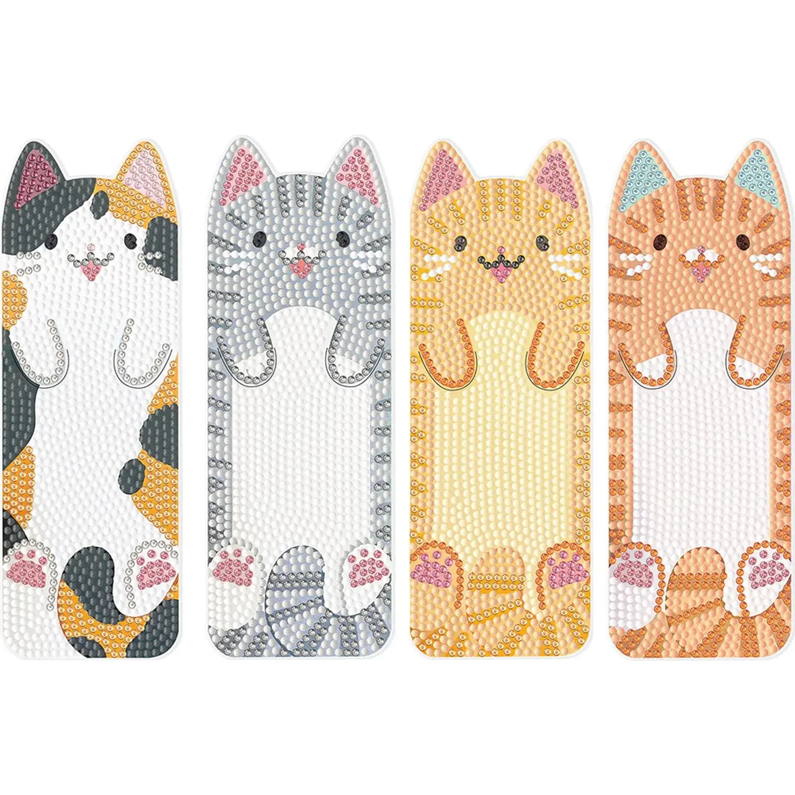 Set di 3 Segnalibri con Motivi di Gatti per Pittura Diamante Fai-da-Te, Ideali per Principianti, Perfetti per Casa e Ufficio
