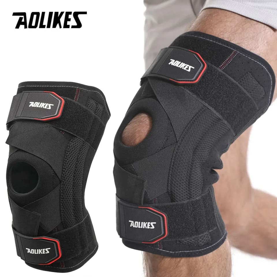 AOLIKES 1PCS Ginocchiera Supporto per ginocchio Antiscivolo Assorbimento degli urti Compressione Ginocchiera Ginocchiera per la corsa di basket Lavoro