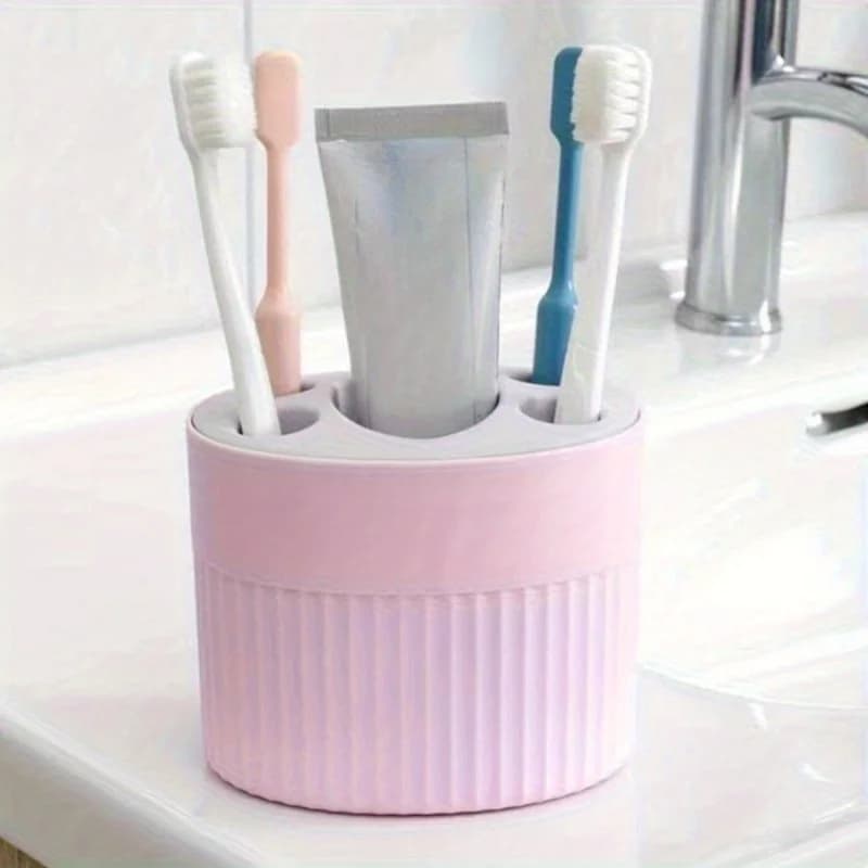 Set di 2 Portaspazzolini da Bagno, Organizzatore per Spazzolini, Contenitore Multifunzionale per Dentifricio e Spazzolini