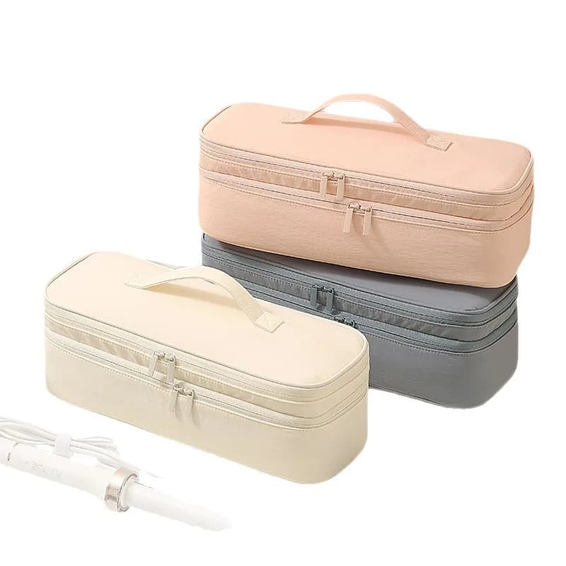 1pcsDouble layer hair dryer storage bag, curling iron straight clip storage bag, waterproof portable handheld storage