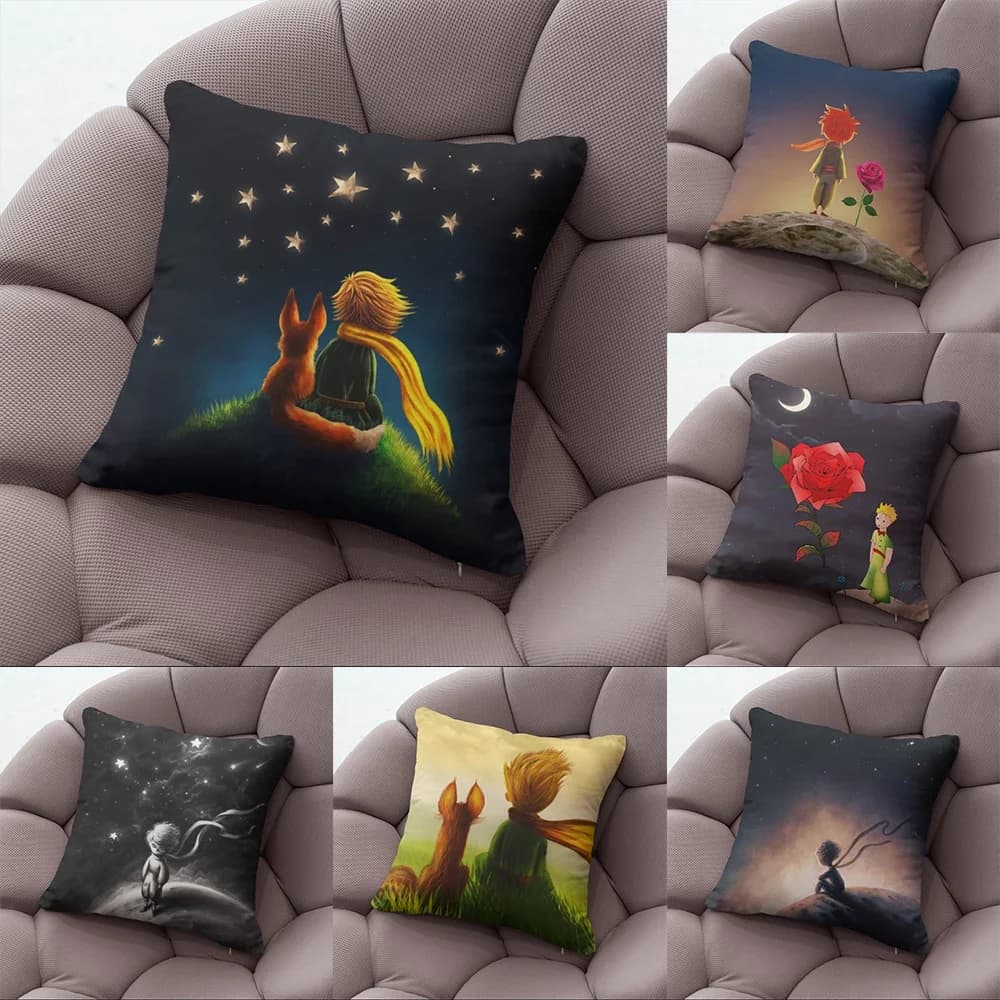 45x45cm breve peluche piccolo principe stampa cartone animato federa camera da letto divano sedia auto vita cuscino copertura casa festa cuscino