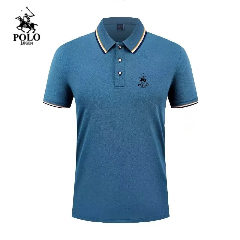 Polo a maniche corte da uomo estiva 2026, leggera, con colletto, traspirante, stile streetwear, tinta unita, basic, per il business