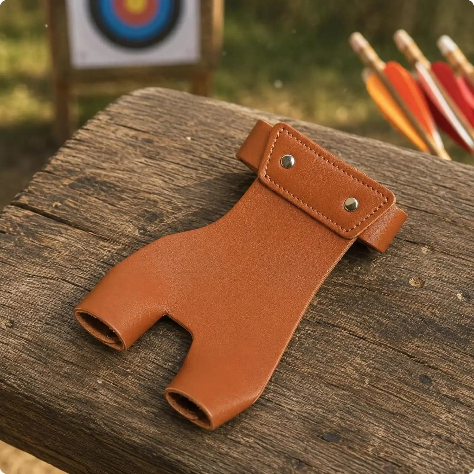 Comfort Fit Archery Finger Guard Faux Leather Support Tab for Recurve Bow and Arrow Accessories