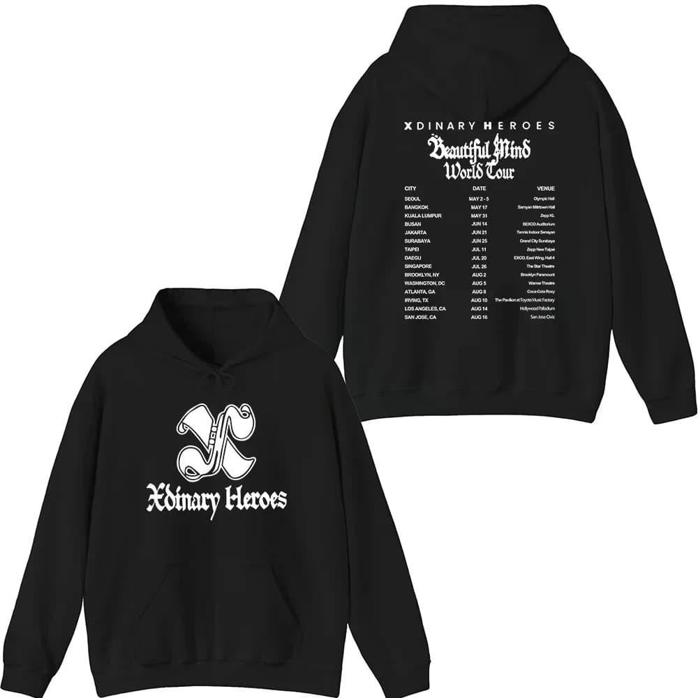Xdinary Heroes Merch 2025 World Tour Beautiful Mind Hoodie Men Women Long Sleeve Pullover Tops