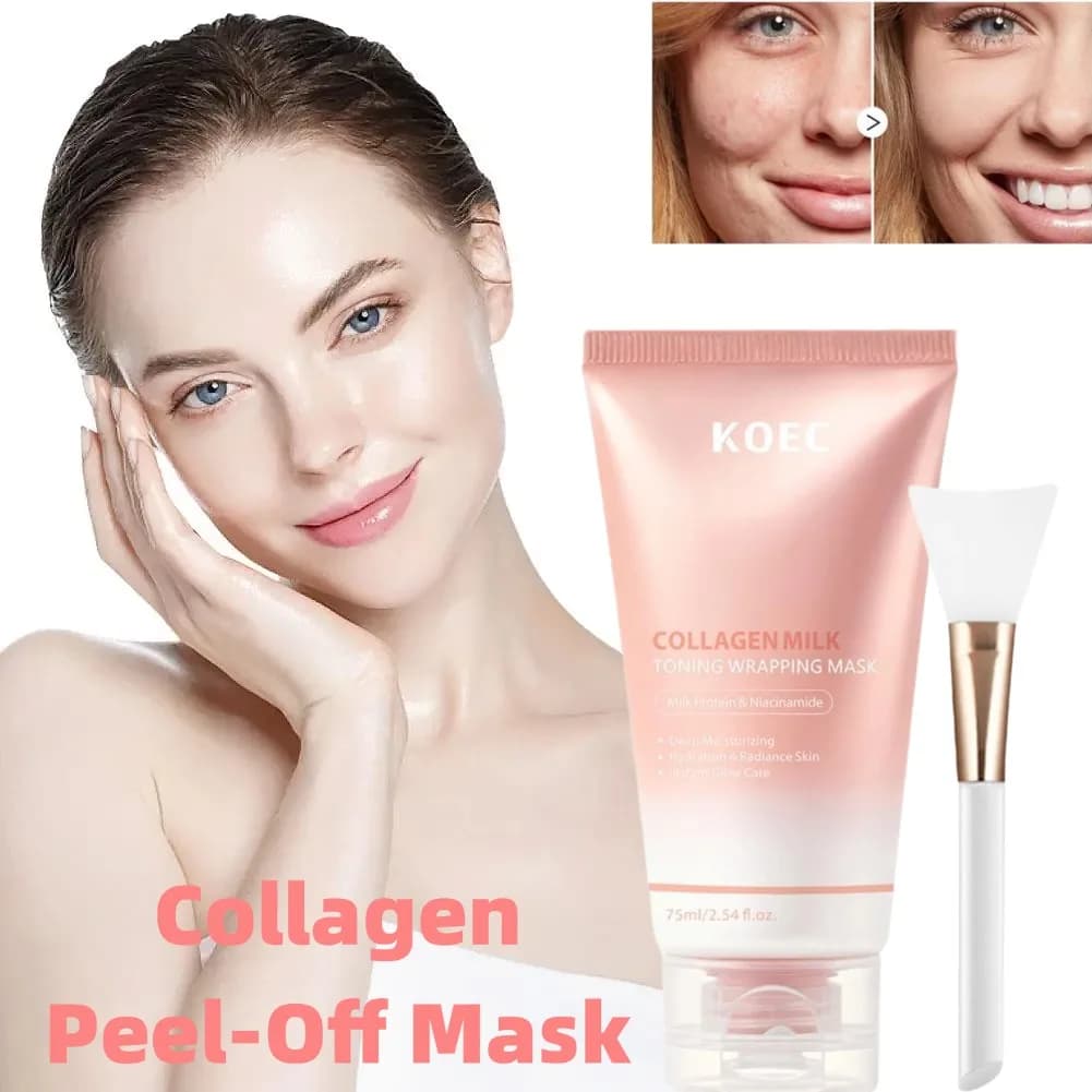 Maschera Peel-Off al Collagene e Latte, Maschera Idratante Profonda all'Acido Ialuronico, Maschera Antiossidante al Glutatione, Cura della Pelle Coreana