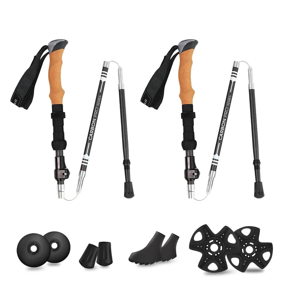 Outdoor Trekking Stick Carbon Fiber 3k Trekking Stick Stretching Nordic Folding Mountain Trekking Stick
