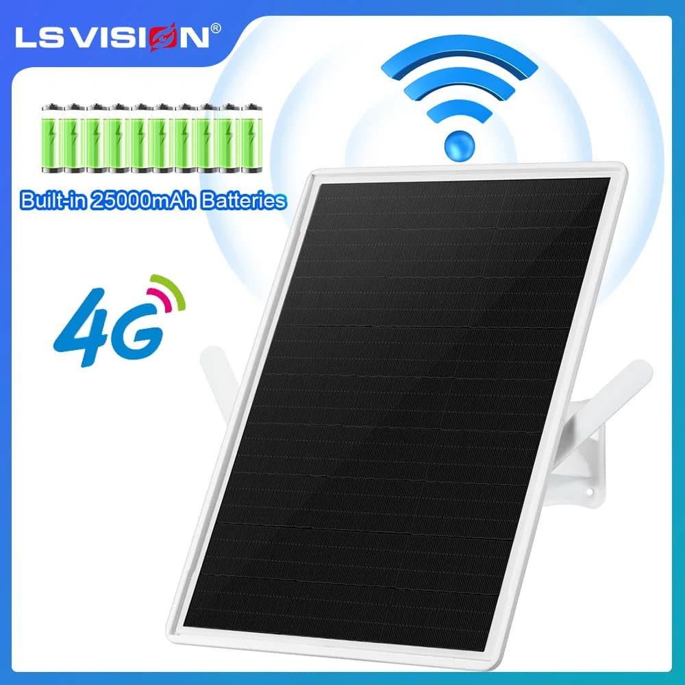 LS VISION 4G LTE Router solare 2.4Ghz WiFi Hotspot Punto di accesso wireless Slot per scheda SIM Batteria incorporata da 25000 mAh IP66 Impermeabile